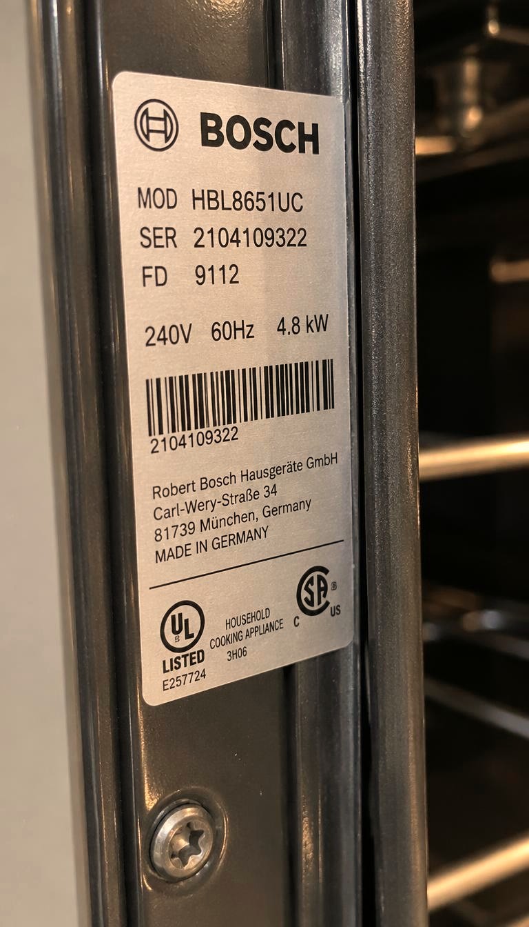 Appliance serial number data tag